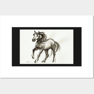 Magnificent Mare - ink wash painting Posters and Art